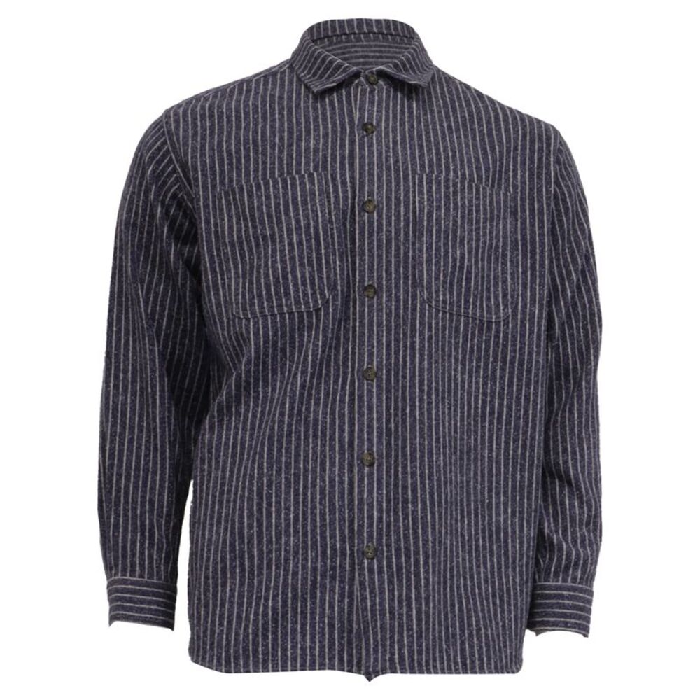 Isabel Marant Striped Button-Down Shirt in Navy Blue Cotton